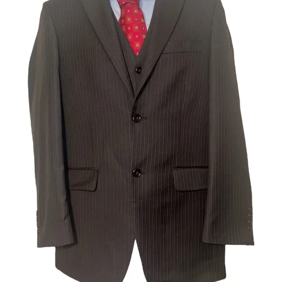 Jones New York Black Pinstripe Suit Suits